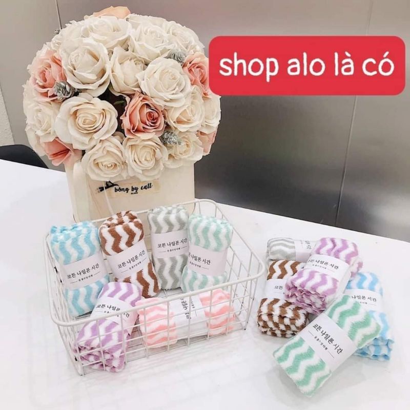 Khăn mặt kẻ sọc hàn quốc