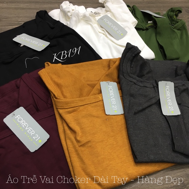 Áo Trễ Vai Tay Dài Kèm Choker - TD06