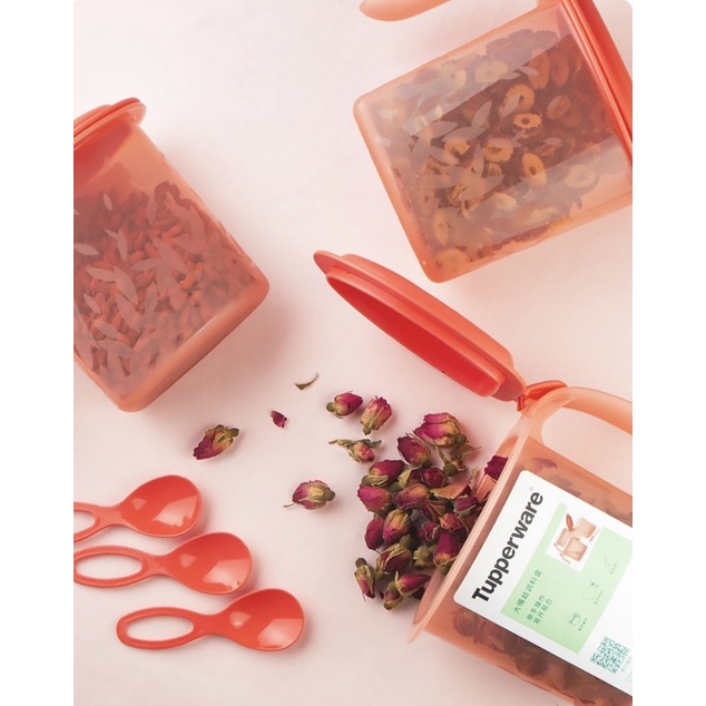 Set 3 Hộp Đựng Gia Vị 500ml Kèm Thìa Chính Hãng Tupperware