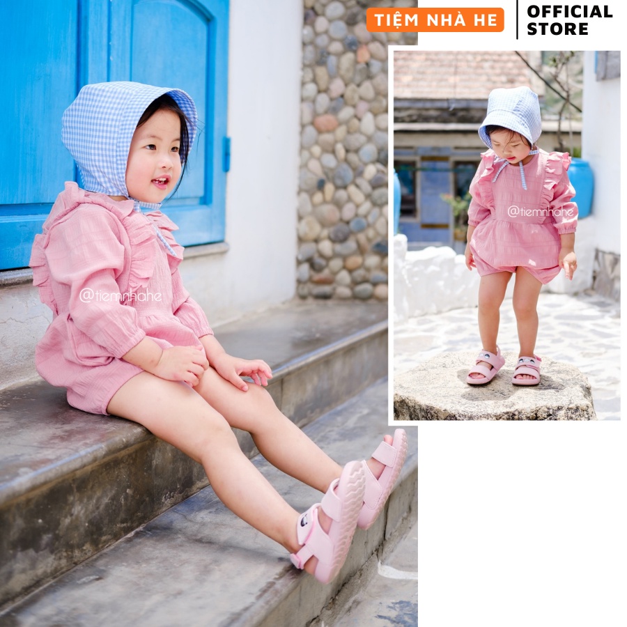 Mũ Bonnet Vành Cho Bé Trai Gái Tiệm Nhà He Phù Hợp Trẻ Em Sơ Sinh Trở Lên Bảo Vệ Đầu Họa Tiết Dễ Thương