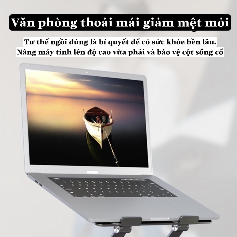 Giá Đỡ Kệ Laptop Gấp Gọn Đa Năng ChữZ𝑭𝑹𝑬𝑬𝑺𝑯𝑰𝑷Nhôm cao cấp Silicone đa điểm chống trượt tản nhiệt tốt cho máy