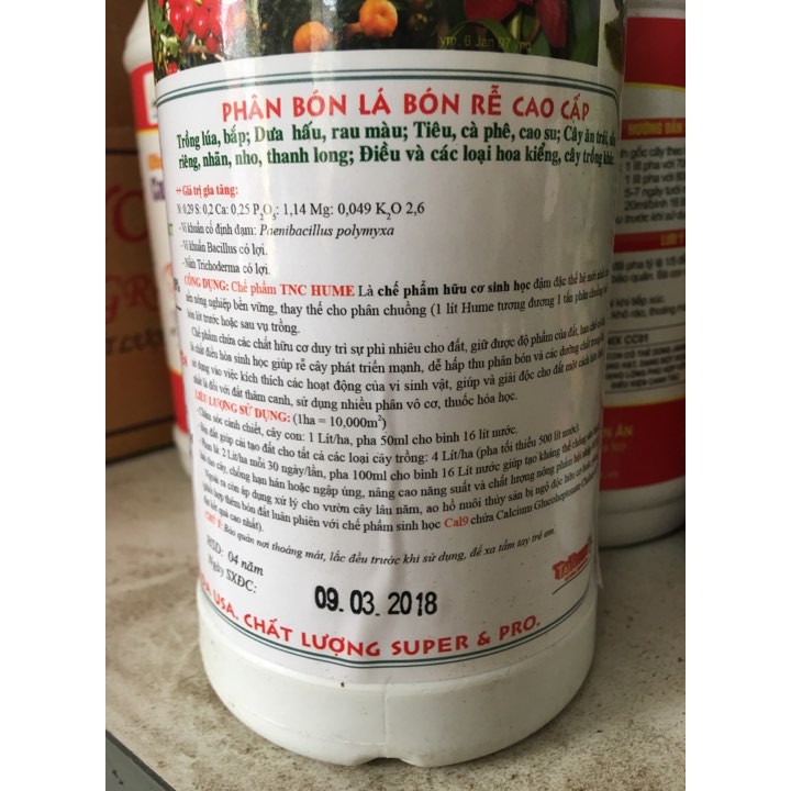 Phân bón lá bón rễ Humate USA 1L