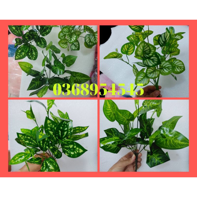 cụm lá giả.dùng trang trí tường cỏ.cắm bình .trang trí tiểu cảnh