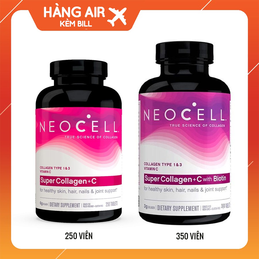 Viên uống Super Collagen Neocell +C 6000 Mg type 1 &3
