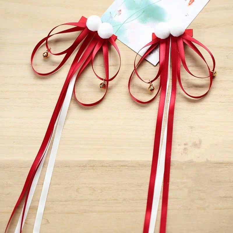 Kẹp tóc cổ trang dải ruy băng dài