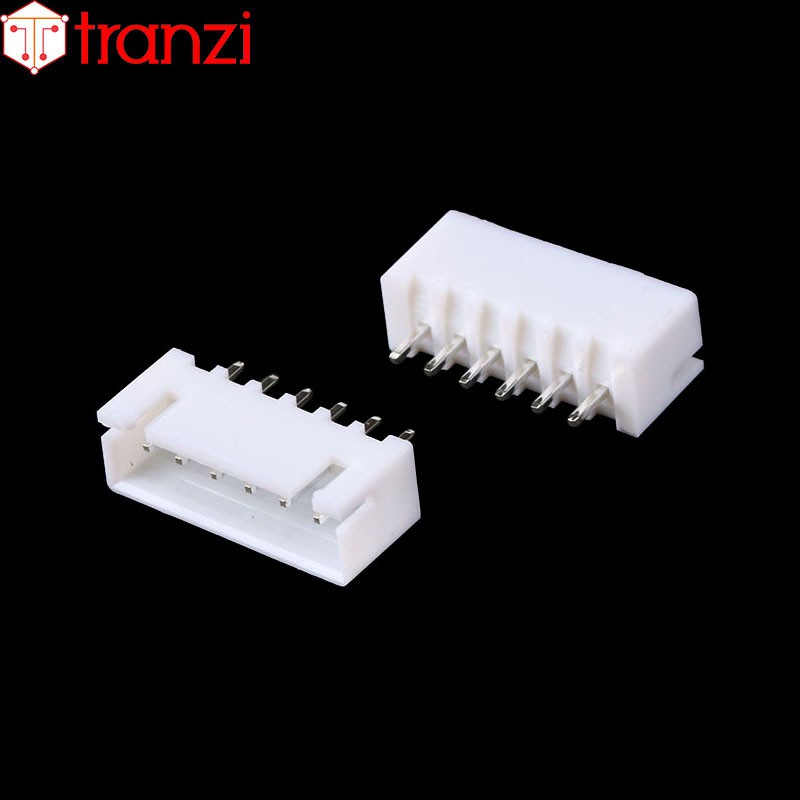 Giắc cắm header 2.54mm XH2.54 6P chân cắm thẳng trắng - túi 50 cái