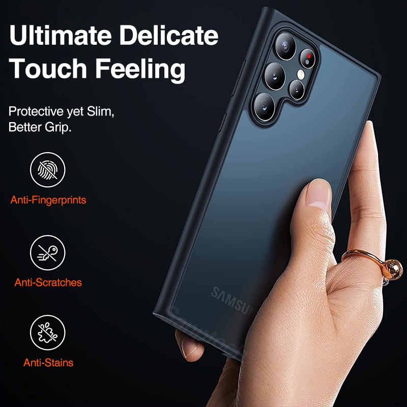 Ốp Điện Thoại Mỏng Nhám Trong Suốt Chống Sốc Phong Cách Quân Đội Cho Samsung Galaxy S21 / S22 Ultra Plus