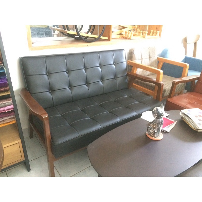 Ghế sofa đôi khung gỗ bọc simili / vải hw106 / hw104