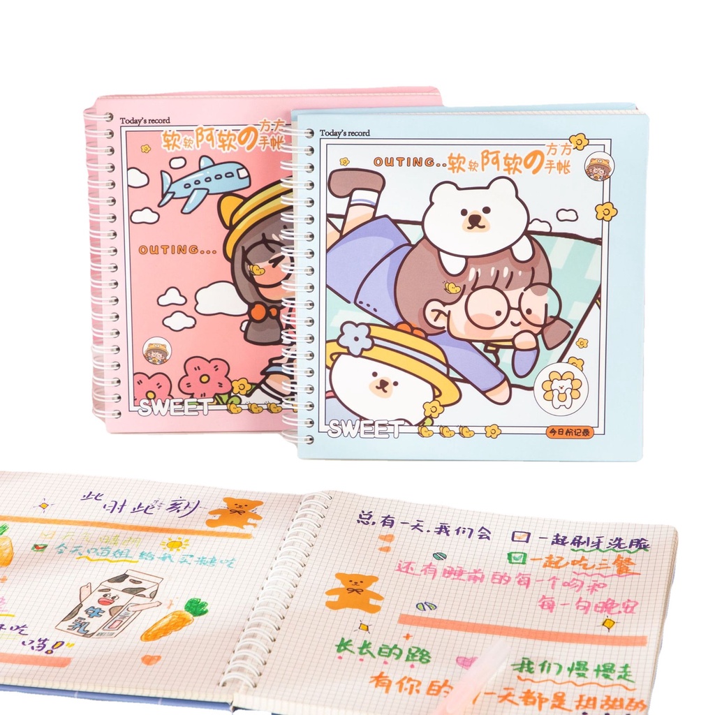 Sổ tay ô li - chuyên dùng trang trí bullet journal - Ammy và Tiểu Thố - 170mm x170mm