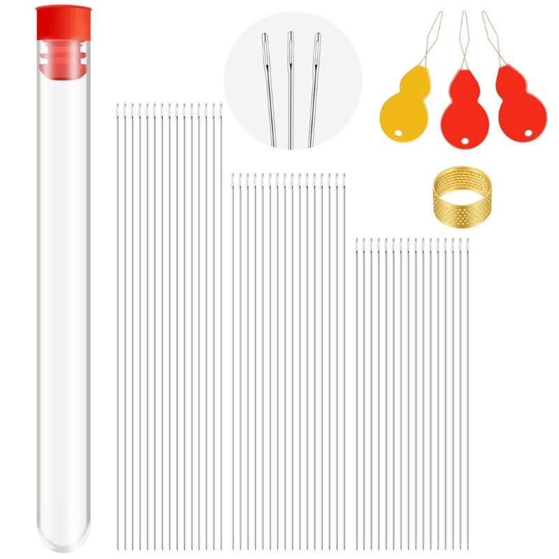 Set 65 Kim Xỏ Hạt Mắt To 3 Kích Cỡ Tiện Lợi