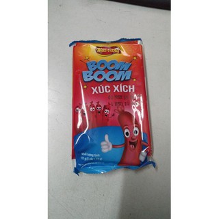 Xúc xích ăn liền tiệt trùng Boom Vissan gói 115g vị heo ăn vặt nội địa hot hit dinh dưỡng súc xích thịt heo ngon bổ rẻ