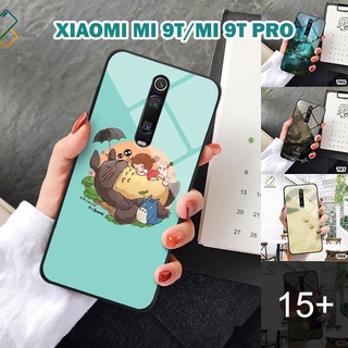 Ốp lưng kính Xiaomi Mi 9T/Mi 9T Pro in 3D chủ đề Totoro