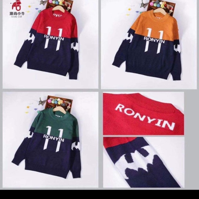 Áo len bé trai Size đại ronyin