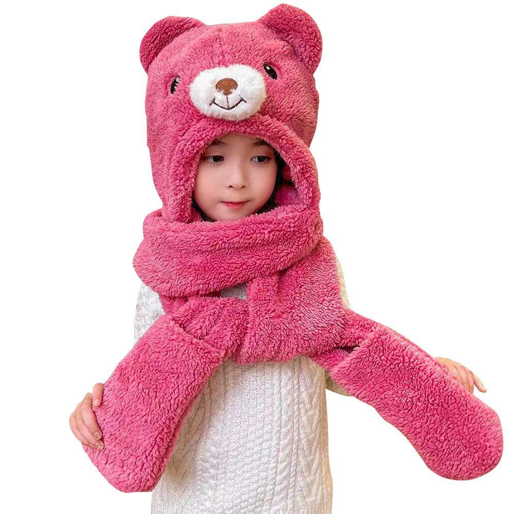 Layor1 Mũ Trùm Đầu Bảo Vệ Tai Gấu Bông Dễ Thương Kèm Khăn Choàng Cổ Dành Cho Bạn