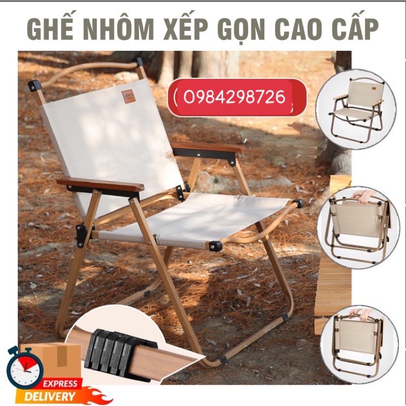 Ghế nhôm xếp gọn Camping dã ngoại Cát Á hợp kim nhôm, ghế gấp gọn đi picnic, dã ngoại tiện lợi