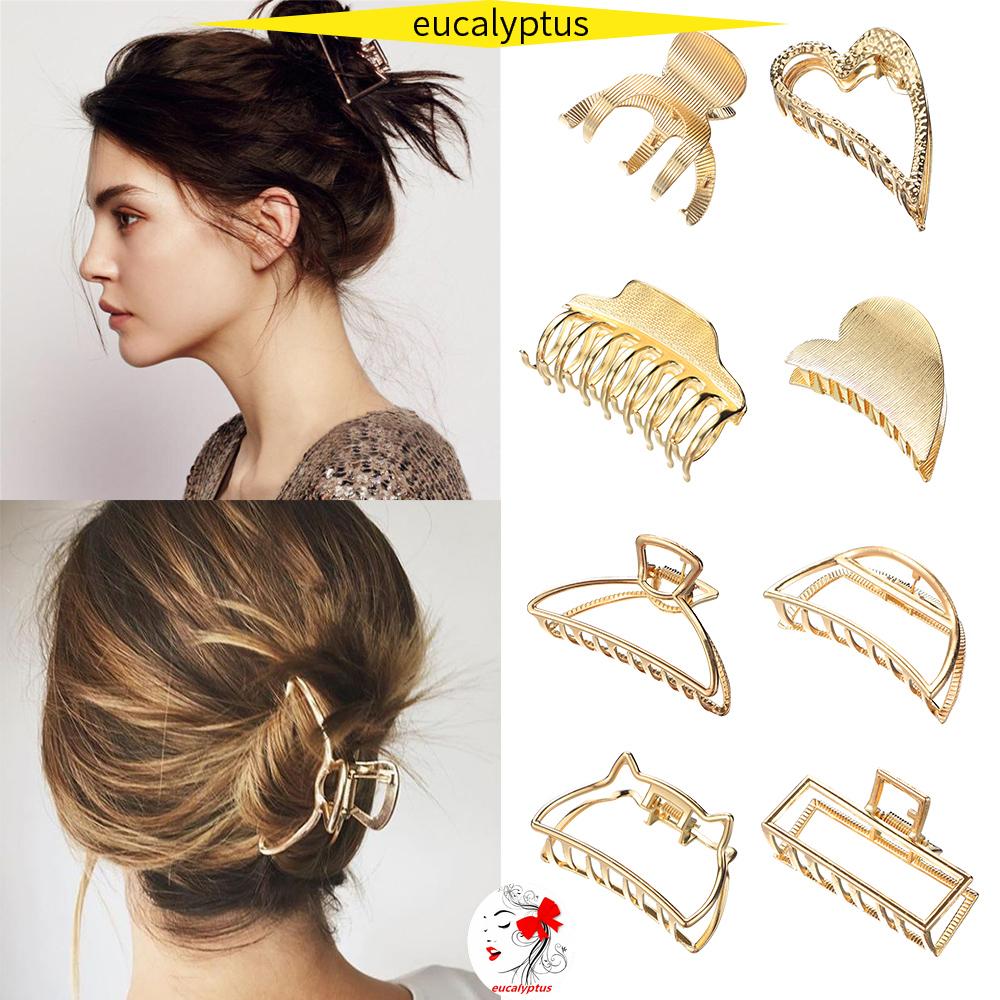 Kẹp Tóc Kim Loại Kiểu Dáng Hình Học Đơn Giản Thời Trang Cho Nữ