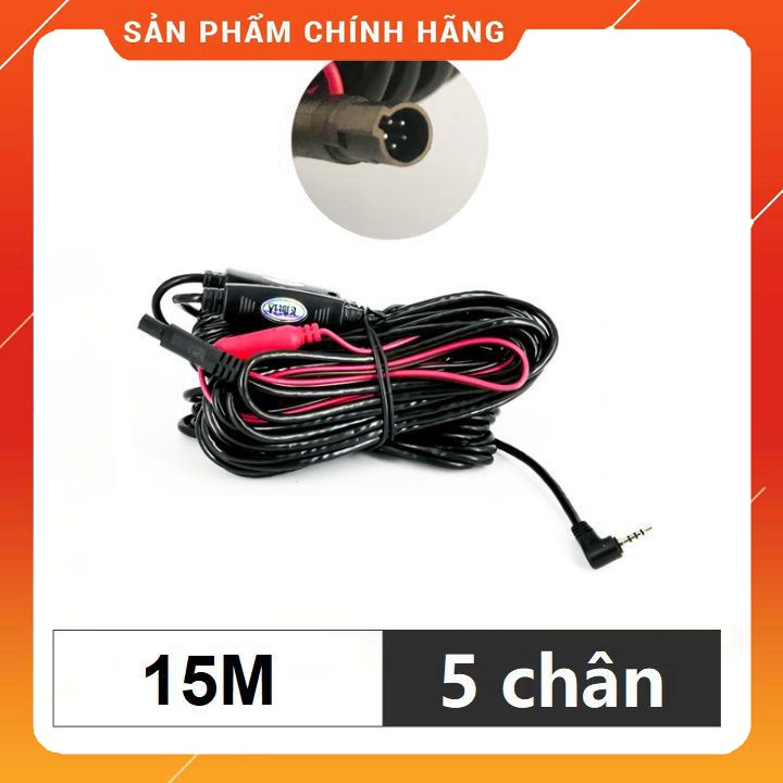 Dây tín hiệu kết nối camera hành trình và camera lùi, jack 2.5mm, 5 chân, dài 15m (Màu đen) SM