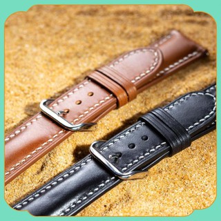 Dây đồng hồ da bò basic handmade màu đen