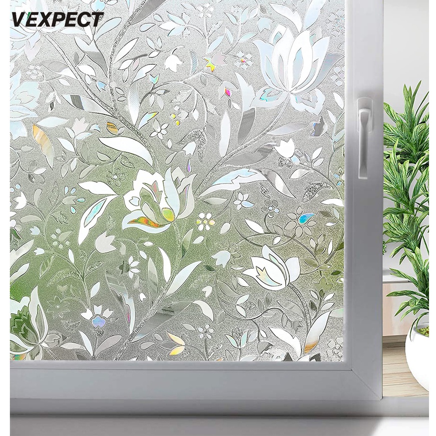 3D Window Film Sticker Rainbow Static Cling Window Sticker Removable Non-Adhesive Decorative Glass Film Sticker