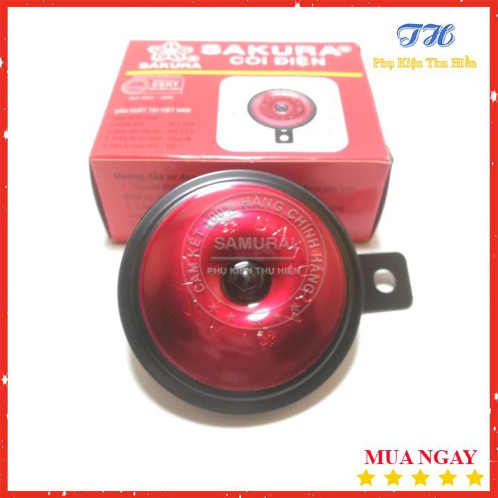 Kèn Đĩa Sakura 12V Kêu 1 Tiếng Dành Cho Xe Máy Và Xe Hơi.