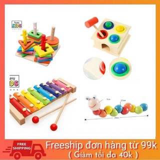 Combo 4 đồ choi gỗ giáo dục sớm