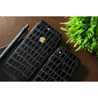 Miếng Dán Da IPhone - Vân Cá Sấu Đen