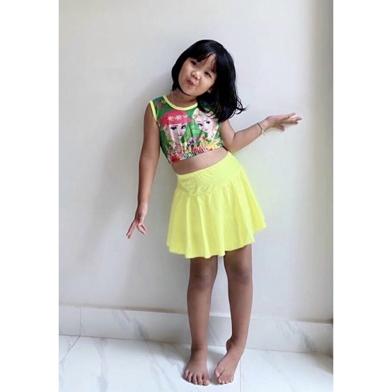 Đồ Bơi Bé Gái - Sét Bơi Quần Váy Kèm Áo Crtop
