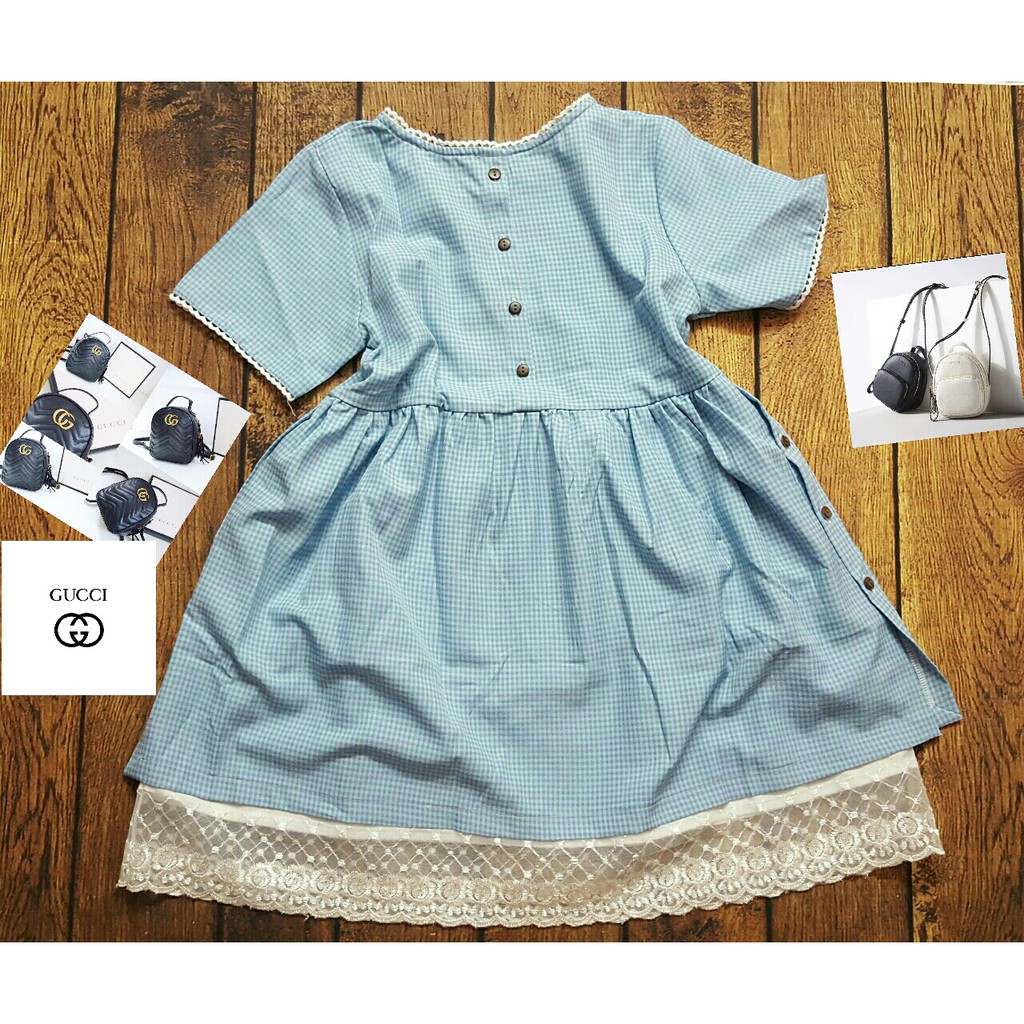 Đầm baby doll sọc caro nhỏ