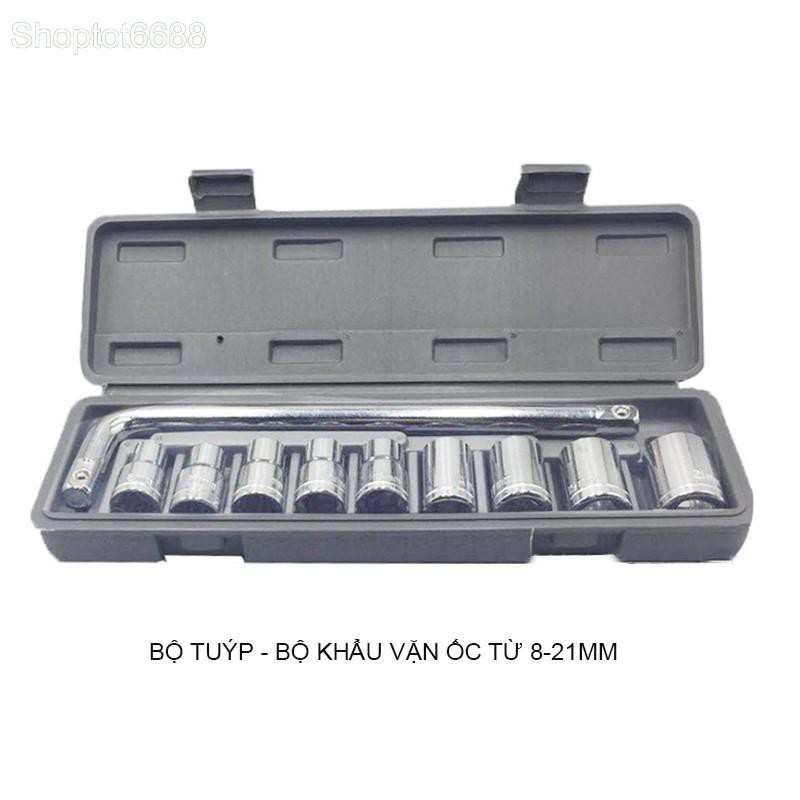 BỘ KHẨU–TUÝP MỞ SIẾT ỐC 10 CHI TIẾT TỪ 8-21MM (Kho hàng Hà nội)