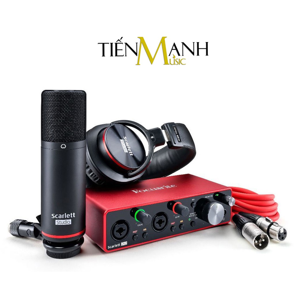 Combo Focusrite Scarlett 2i2 Studio Gen 3 (Full Phụ Kiện) - Sound Card Bộ Thu Âm Thanh Focus USB SoundCard Gen3