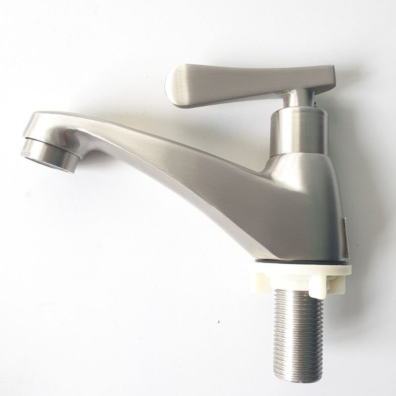 Vòi nước lavabo lạnh inox SUS 304 - vòi rửa tay lắp chậu rửa mặt -vòi lavabo inox 304 cao cấp giá rẻ