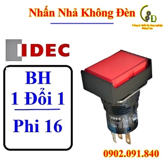 Nút nhấn nhả không đèn phi 16mm IDEC, Công tắc ấn mini 3 chân lắp tủ điện chữ nhật mầu đỏ AB6H-M1RC