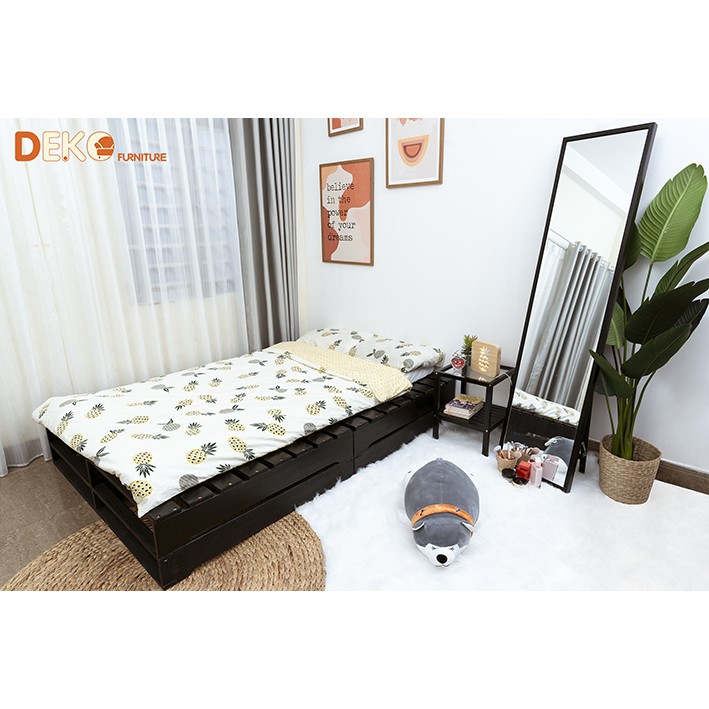 Giường pallet gỗ cao cấp 2 tầng 30cm DEKO