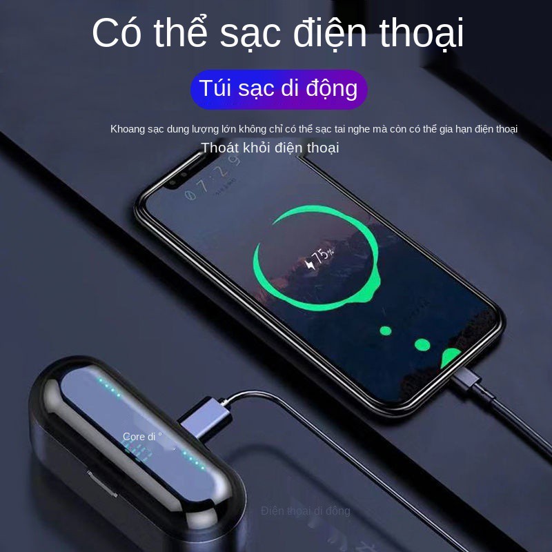 Màn hình kỹ thuật số Curdi / Core Di Tai nghe Bluetooth không dây 5.0 hai thể thao trong Huawei Apple oppo phổ thông