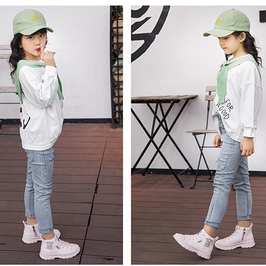 Giày cao cổ bé gái phong cách Hàn Quốc Ta73 - Mẫu mới