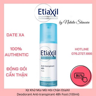 Xịt Khử Mùi Mồ Hôi Chân EtiaXil Deodorant Anti-transpirant 48h Foot (100ml)