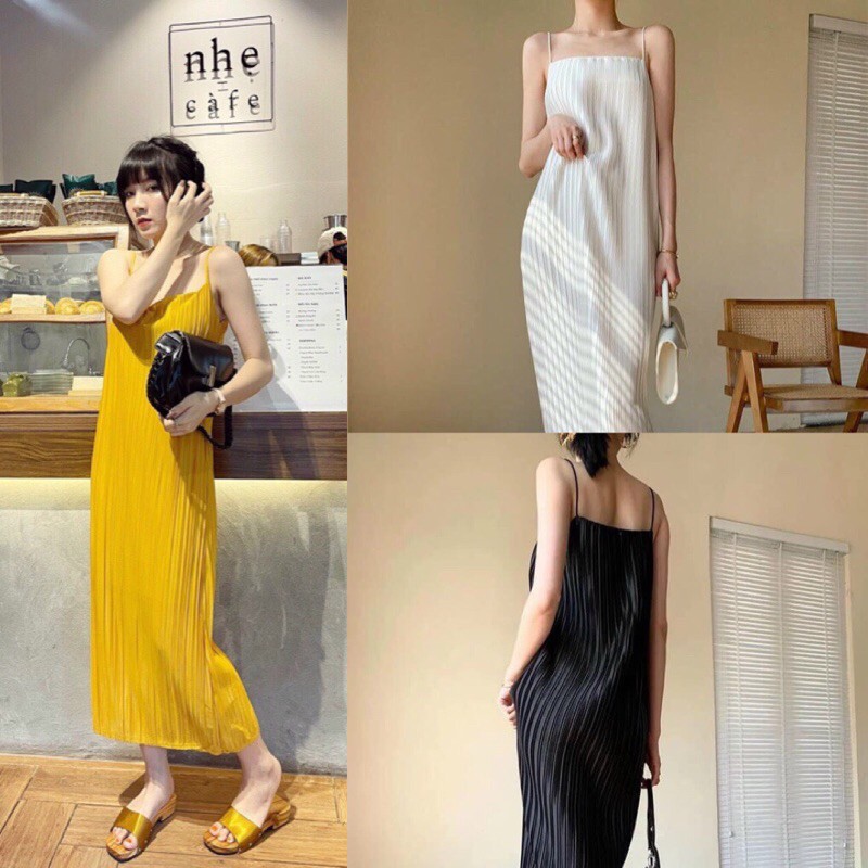 VÁY MAXI 2 DÂY DẬP LI DÁNG DÀI