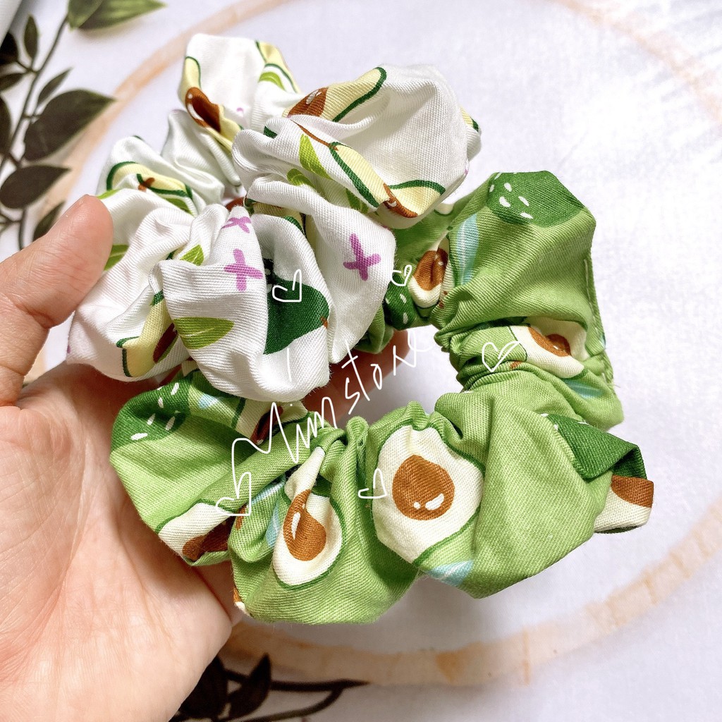 SCRUNCHIES BƠ CUTE, CỘT TÓC VẢI THỜI TRANG NỮ GIÁ RẺ