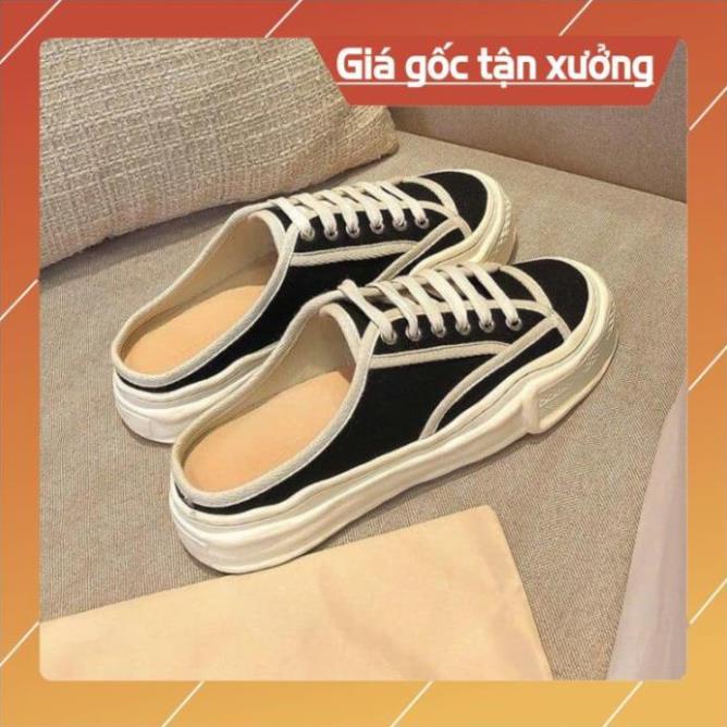 GIÀY BATA CỔ THẤP VIỀN TRẮNG ĐEN ☔