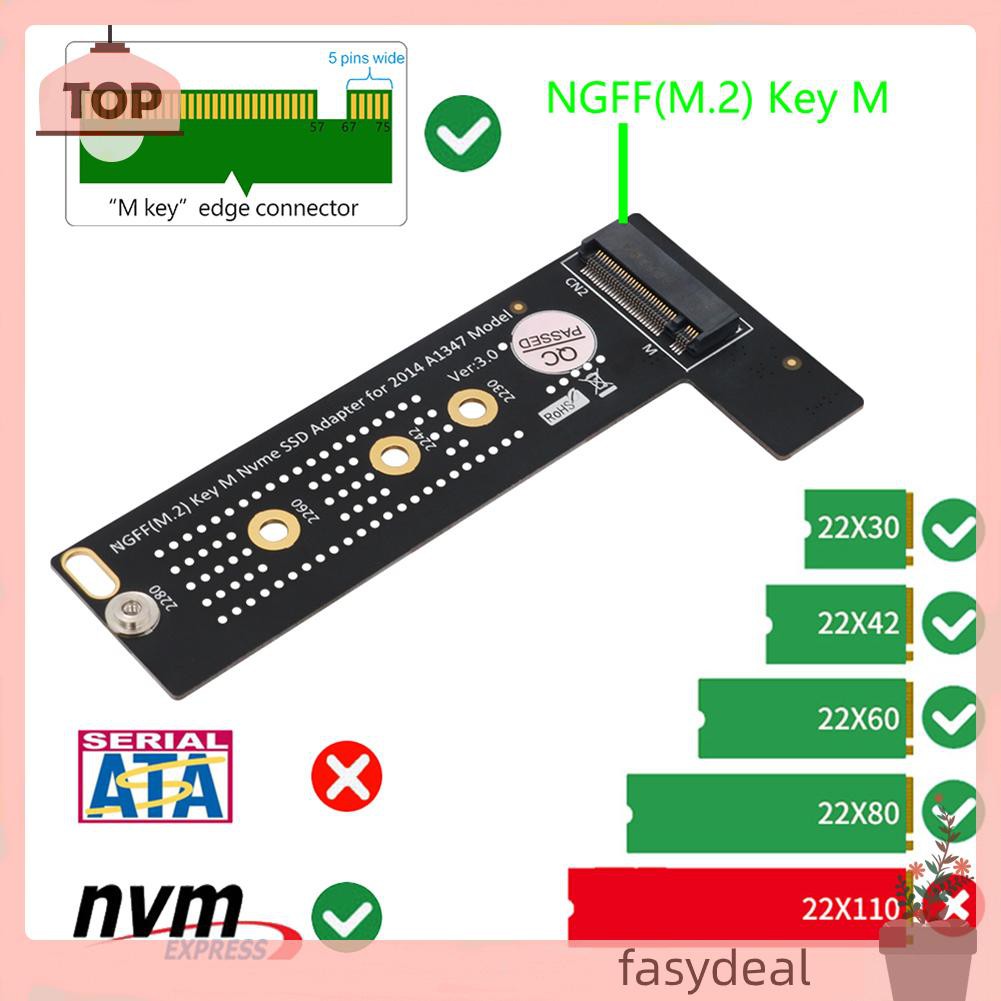 (Fas) Adapter Chuyển Đổi M.2 Ngff Nvme M-Key Ssd Cho 2014 Macbook Mini A1347