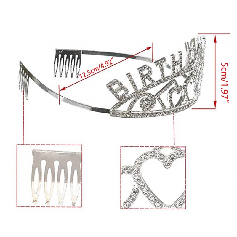 Flgo Băng Đô Đính Đá Hình Vương Miện Dự Tiệc Sinh Nhật Cho Nữ