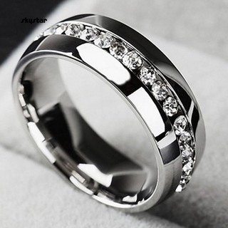 Nhẫn cặp bằng thép titan đính đá lãng mạn cho nam và nữ