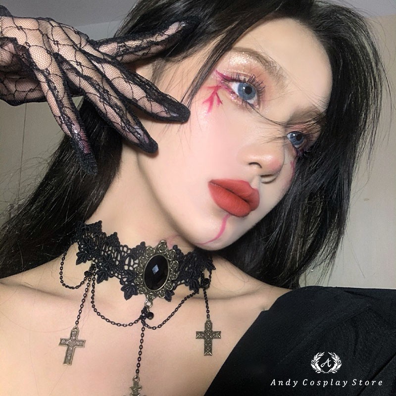 [CÓ SẴN] Găng tay ren tròn thưa viền voan lolita