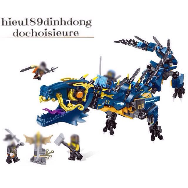 Lắp ráp xếp hình Lego ninjago movie 4016 : Rồng xanh sấm sét huyền thoại của ninja Jay (ảnh thật)