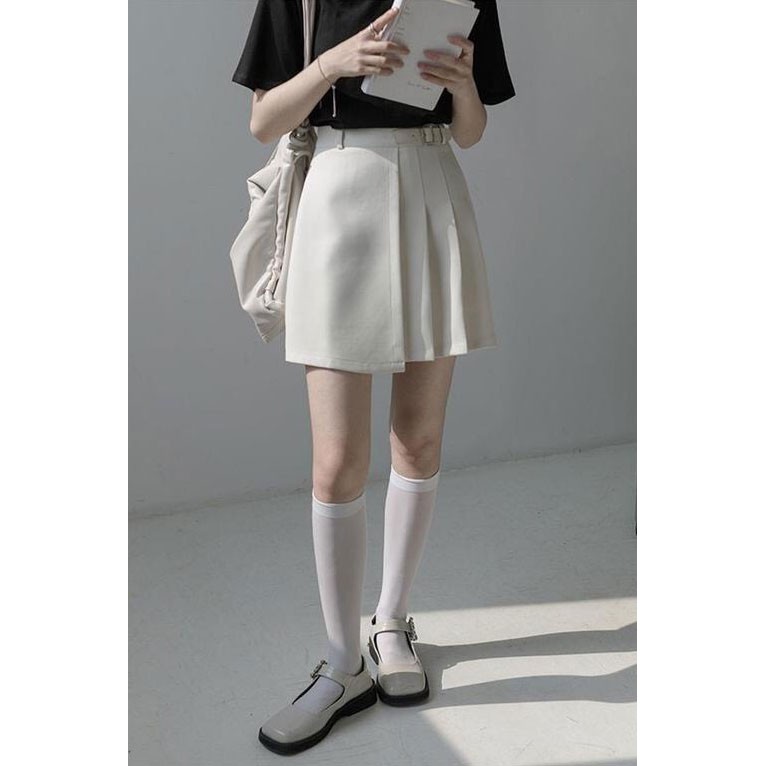 [RẺ VÔ ĐỊCH] Chân váy tennis khóa cài đen trắng ngắn nữ eo cao phong cách mới ôm dáng chữ