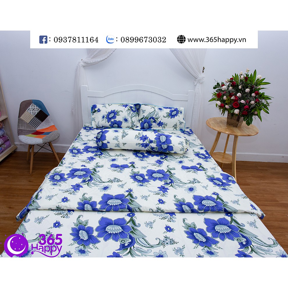 BỘ CHĂN GA GỐI COTTON THẮNG LỢI 5 MÓN 1M6X2M