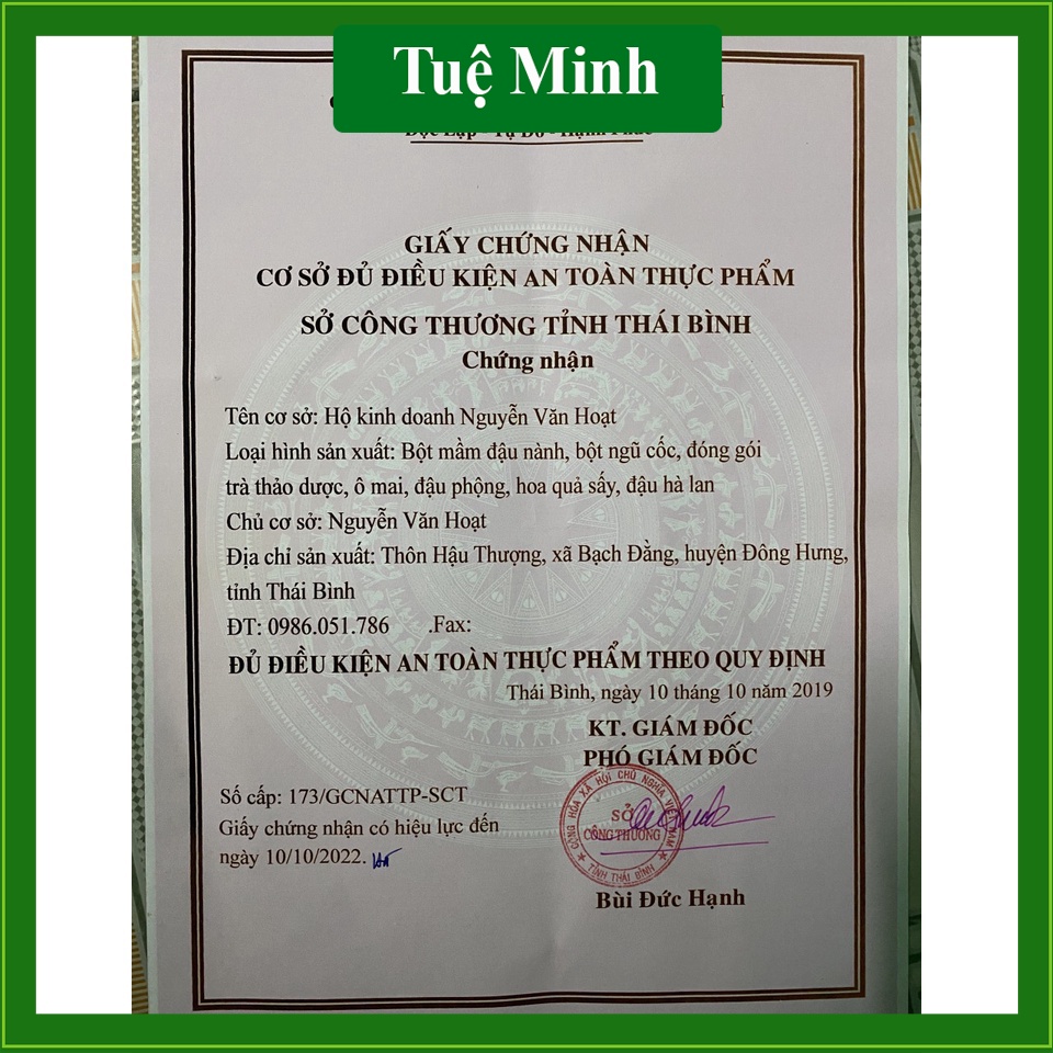 Mầm Đậu Nành Nguyên Xơ Tuệ Minh Tăng Vòng 1, Tăng Sinh Colagen Cân Bằng Nội Tiết Tố (Hộp lớn 500g) - Hello Organic