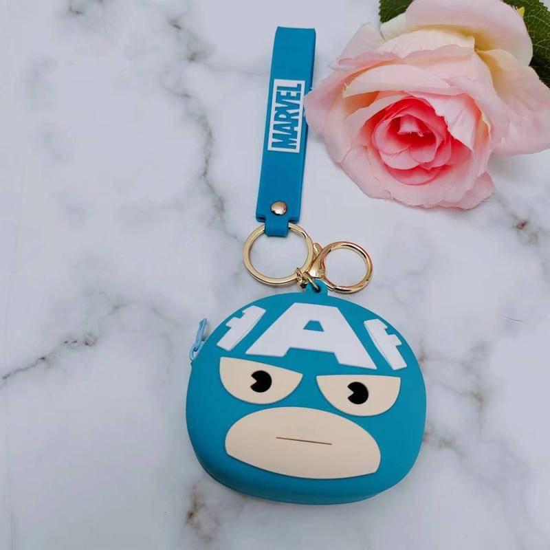 Doledo Ví Đựng Tiền Xu / Son Môi / Tai Nghe Mini Bằng Silicon Hình Siêu Anh Hùng / Người Nhện / Người Sắt / Captain America