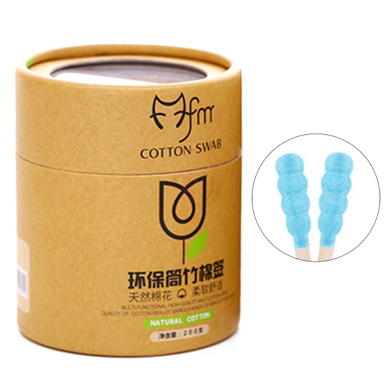 Hộp 200 Tăm Bông Hai Đầu Mềm Mại Dùng Một Lần