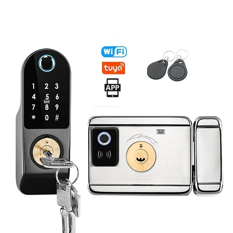 Khoá vân tay 2 mặt Tuya wifi chuyên cho cửa sắt KG-C1218D